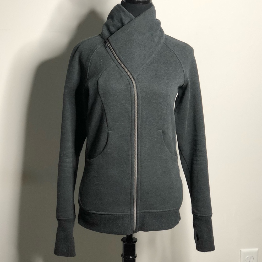 lululemon athletica Dark Gray Asymmetrical Zip Jacket